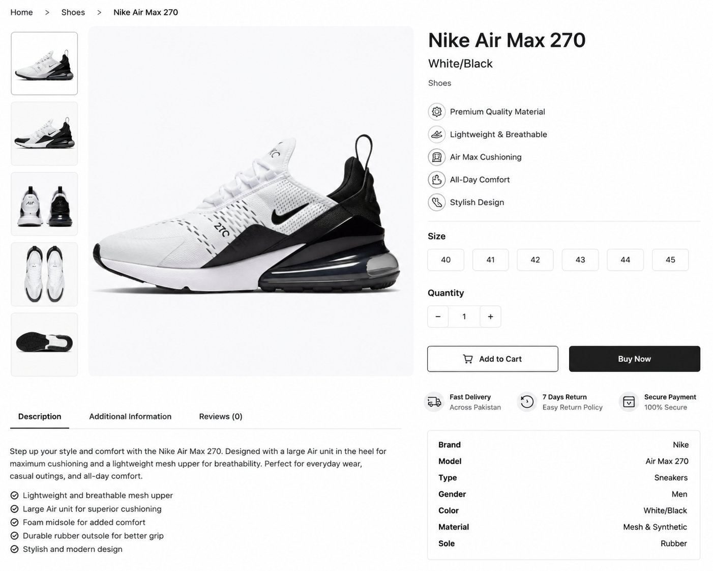 Nike Air Max 270 | Lightweight & Comfortable Shoes